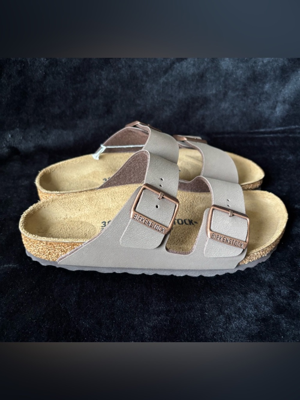 Birkenstock Arizona Stone Birkibuc Sandals Size 38 Narrow NWT